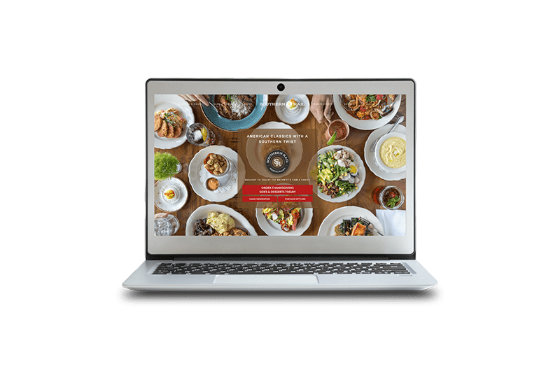 Retardant website design example. Southern Rail Restaurant in Phoenix