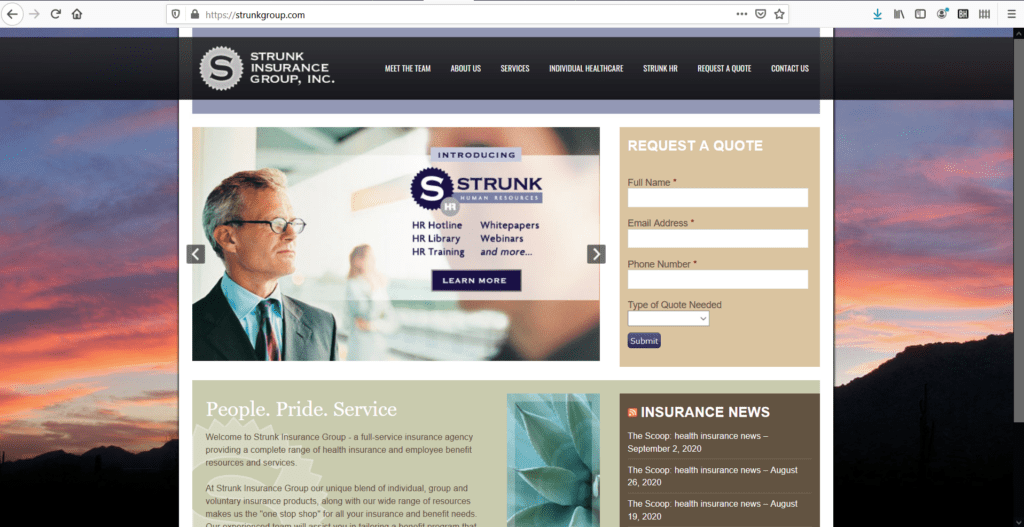 Strunk Insurance Group old site