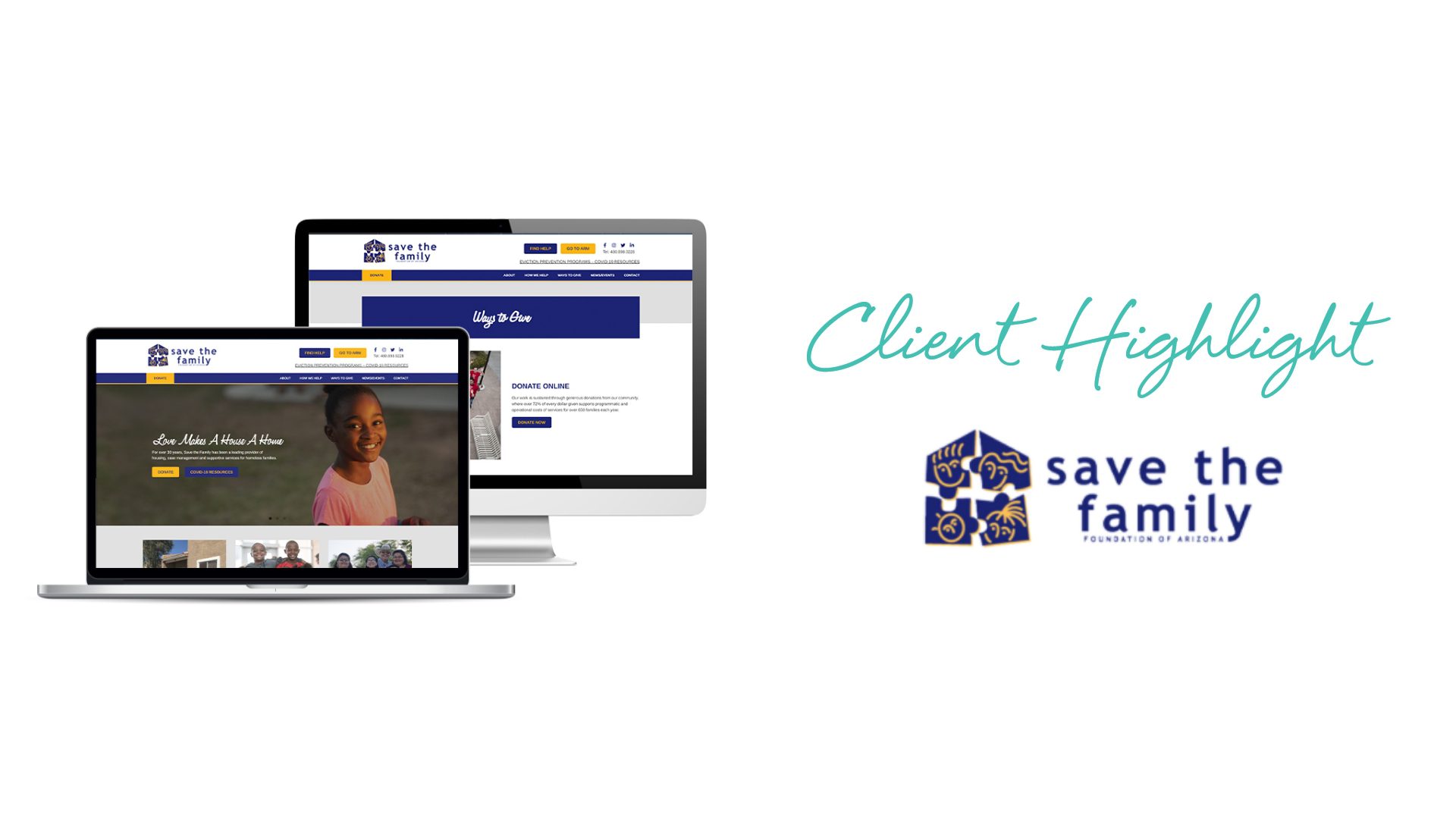 Save the Family - nonprofit website design